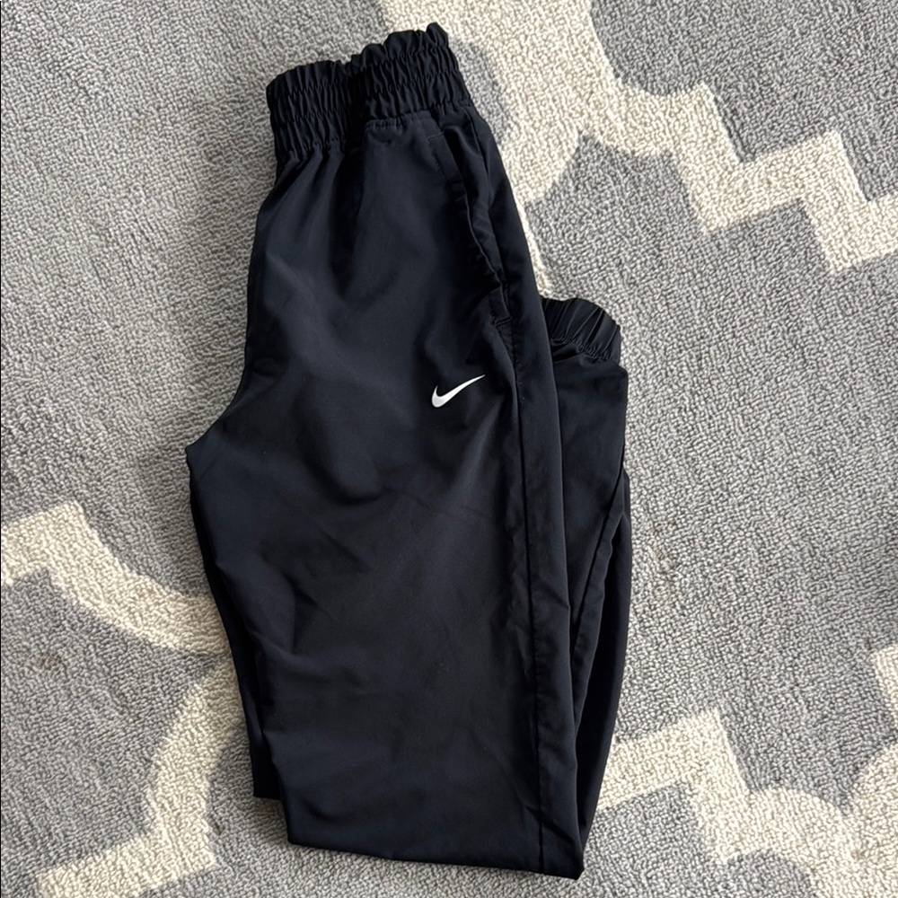 Nike Kids Black Athletic Track Pants with Elastic Waist